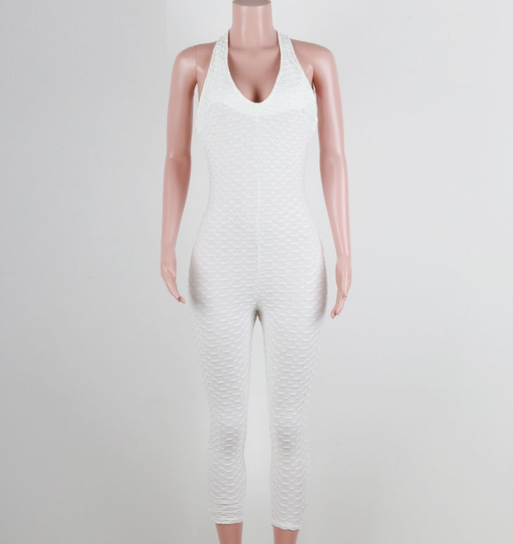 Honeycomb fitness jumpsuit
