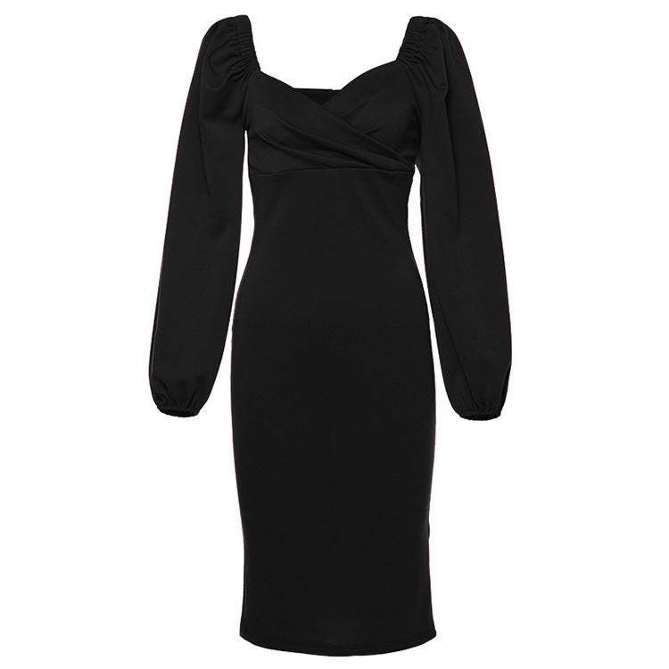 Elegant puff sleeve dress