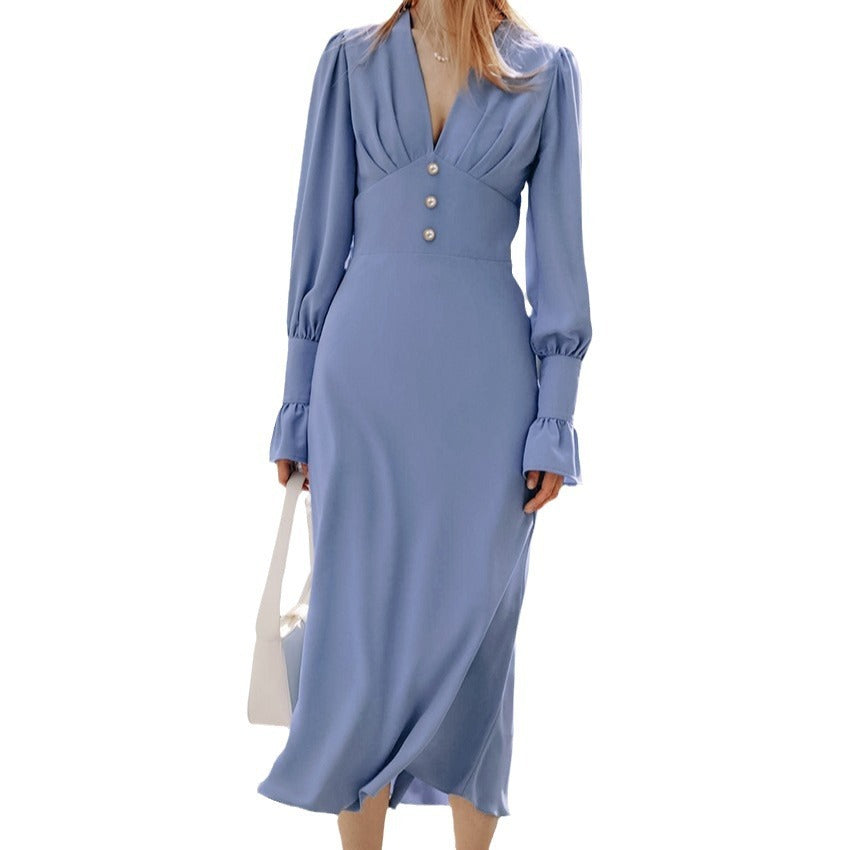 Solid Casual European Dress