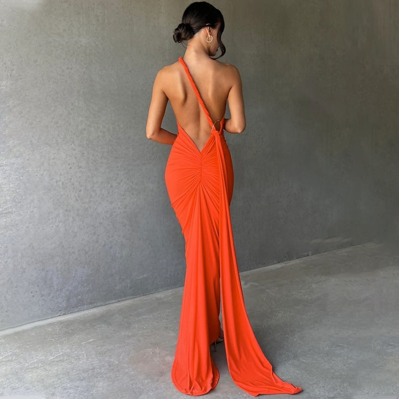Women's Elegant Halter Sheath Slim Dress