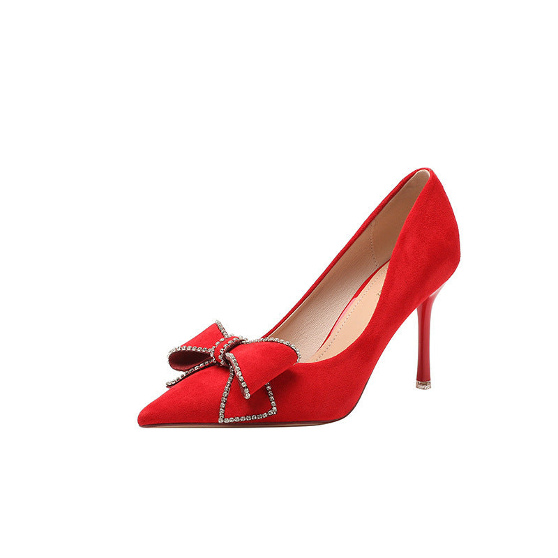 Stiletto Bow-knot Low-cut High Heel