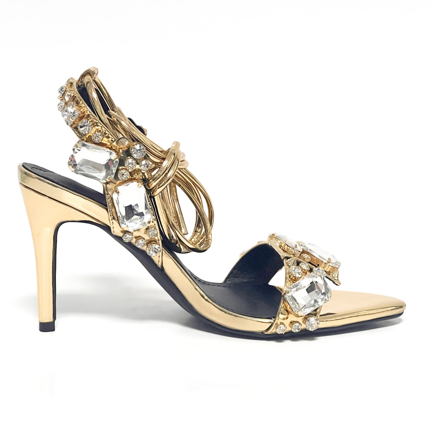 Rivet Rhinestone Stiletto Heels