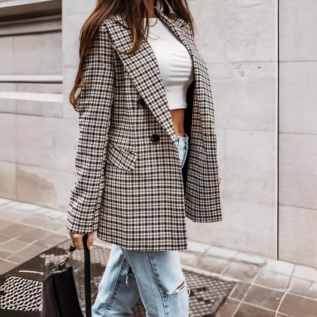 Plaid Printed Coat