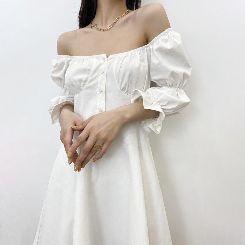 Waist French Style Sleeve Dress