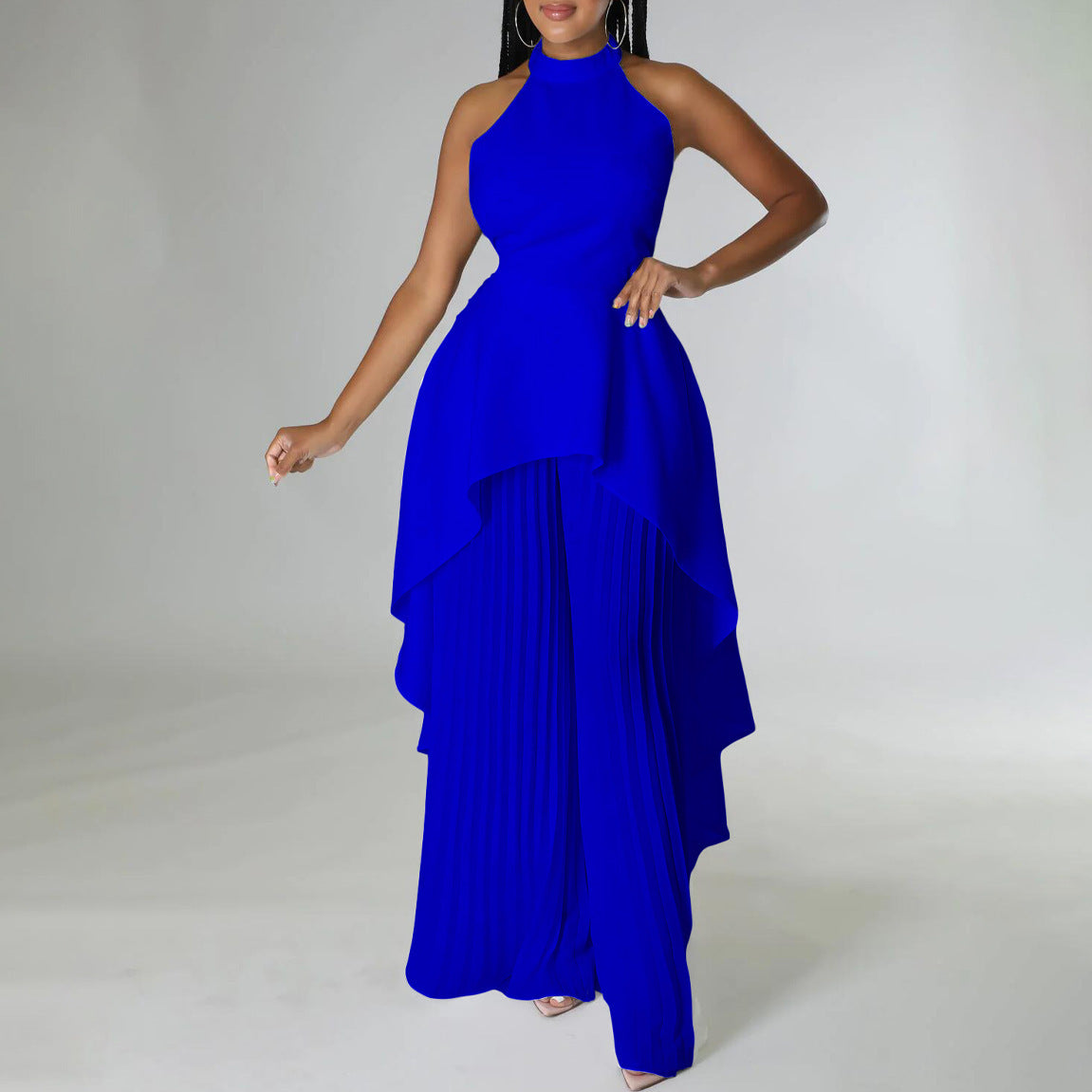 Fashion Casual Set Socialite Backless Top Wide-leg Trousers