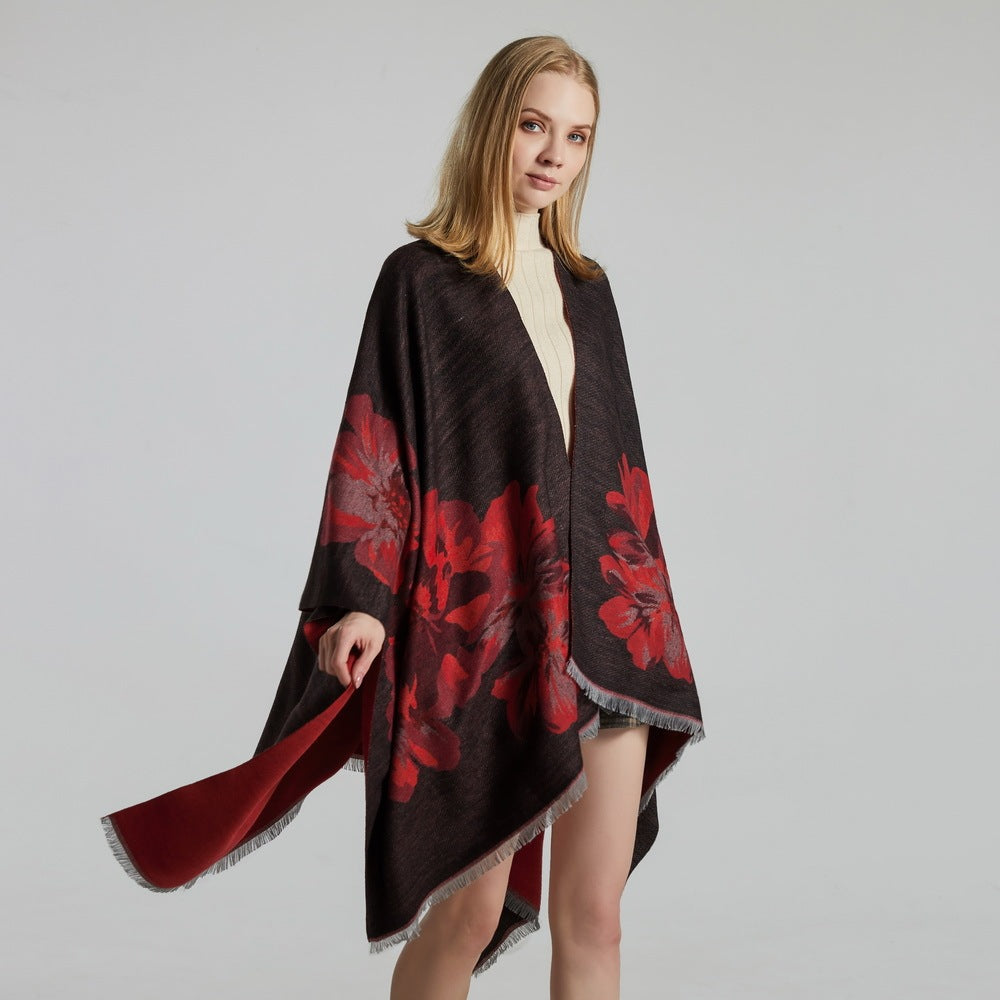 European Jacquard Thickened Shawl