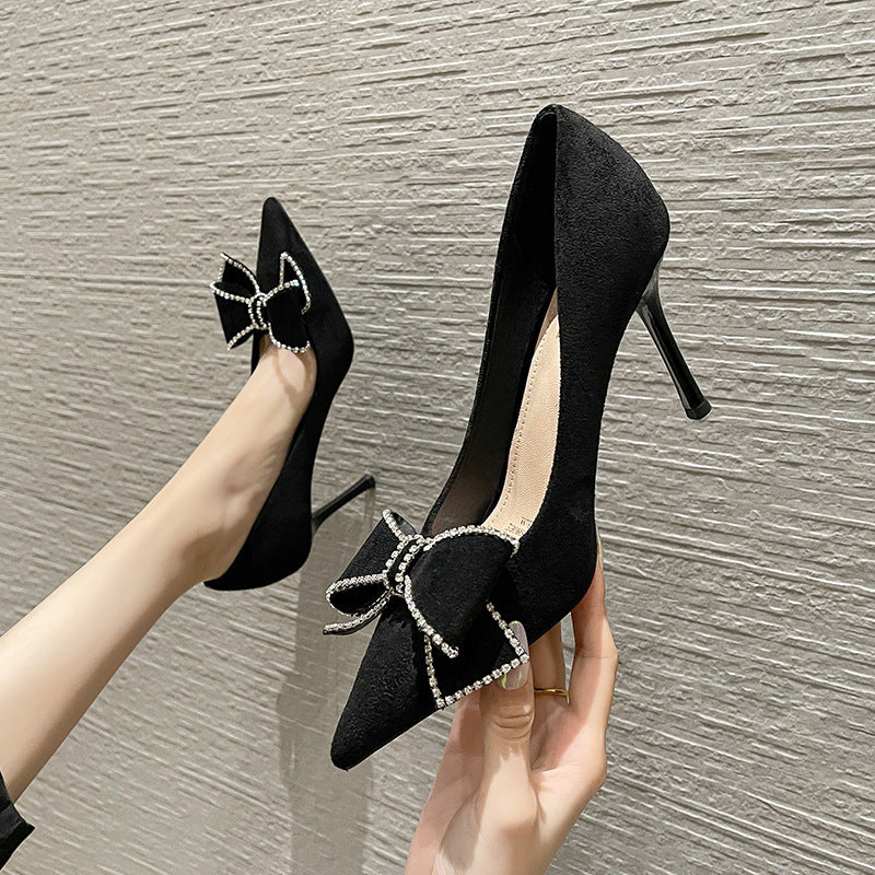 Stiletto Bow-knot Low-cut High Heel