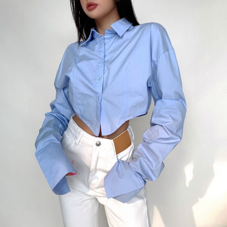Niche Lapel Long Sleeve Blouse