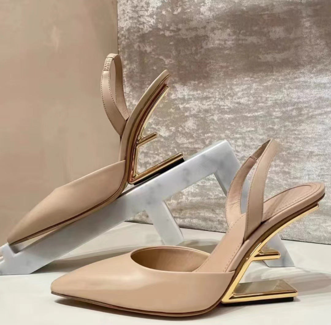 Solid Color Pointed Toe Heel