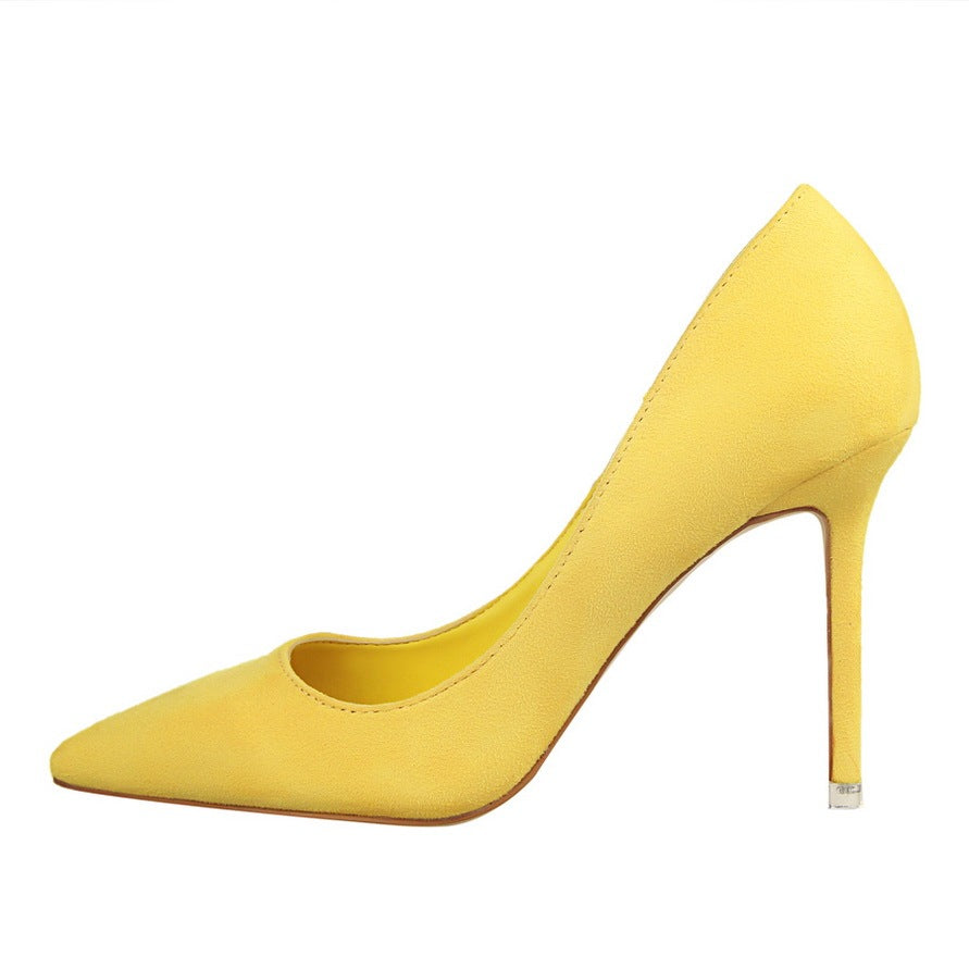 Suede stiletto pointy heels