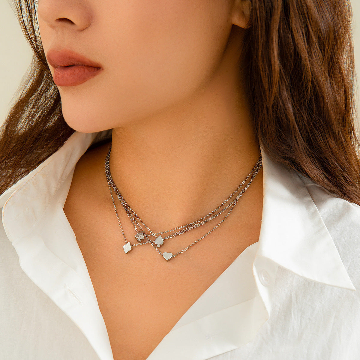 Poker Color Pendant Necklace