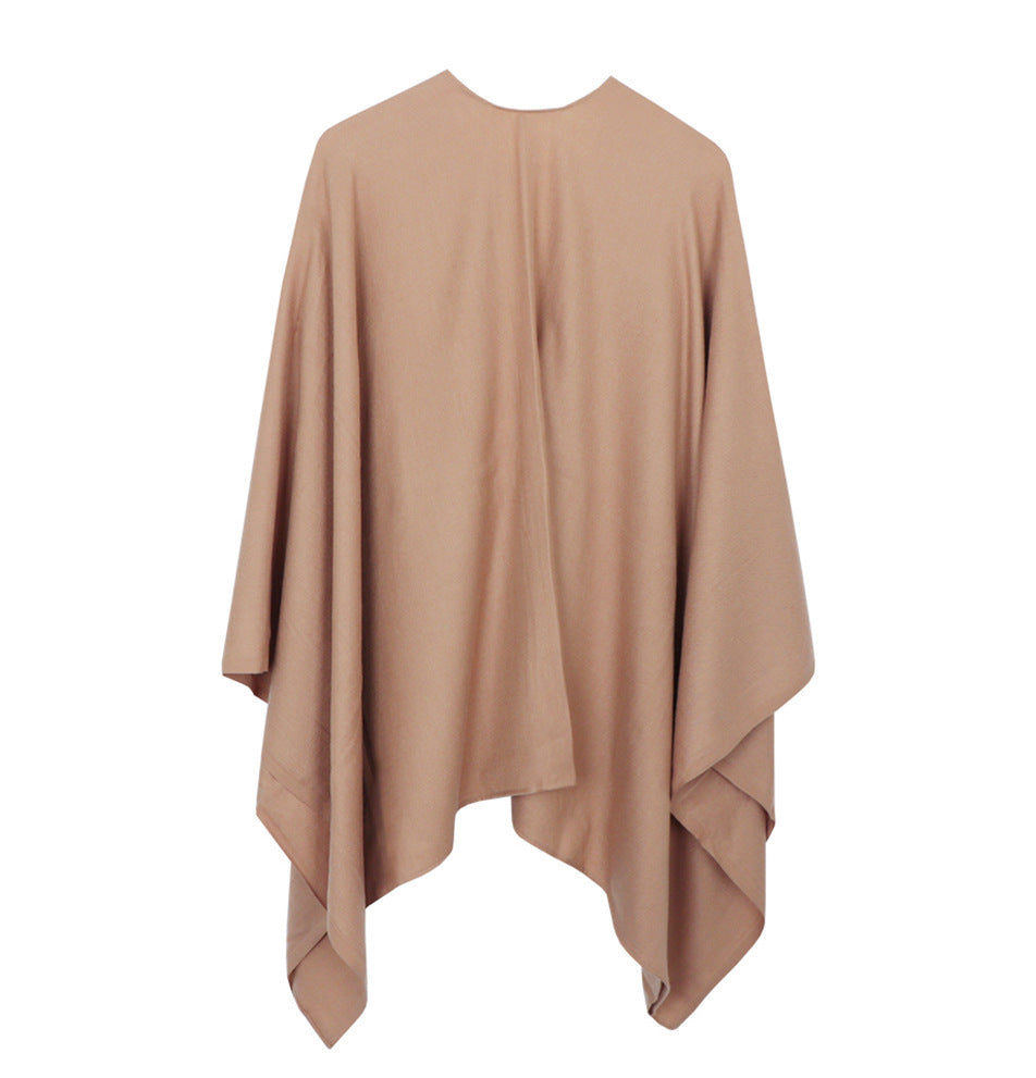 Solid Cashmere cloak shawl
