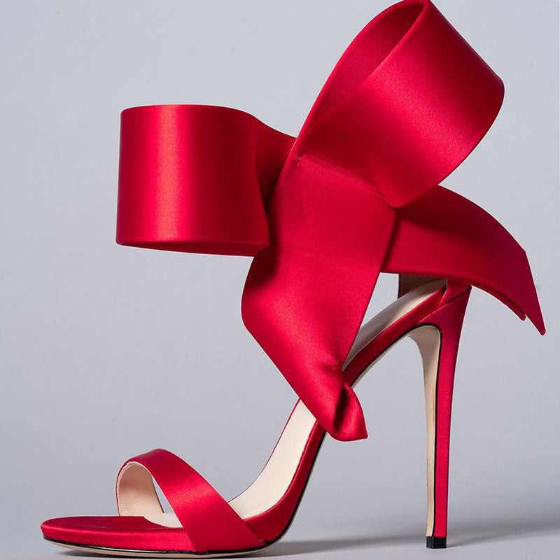 Oversized Bow Ankle-strap High Heel