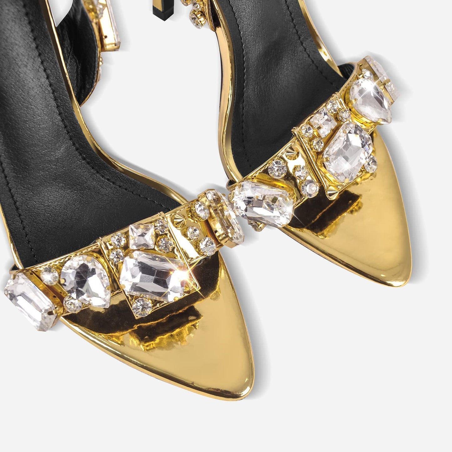 Rivet Rhinestone Stiletto Heels