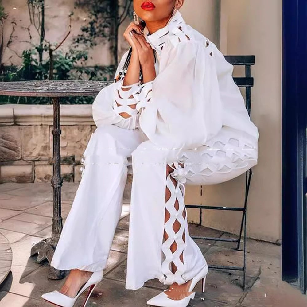 Lace Blouse And Pants Set