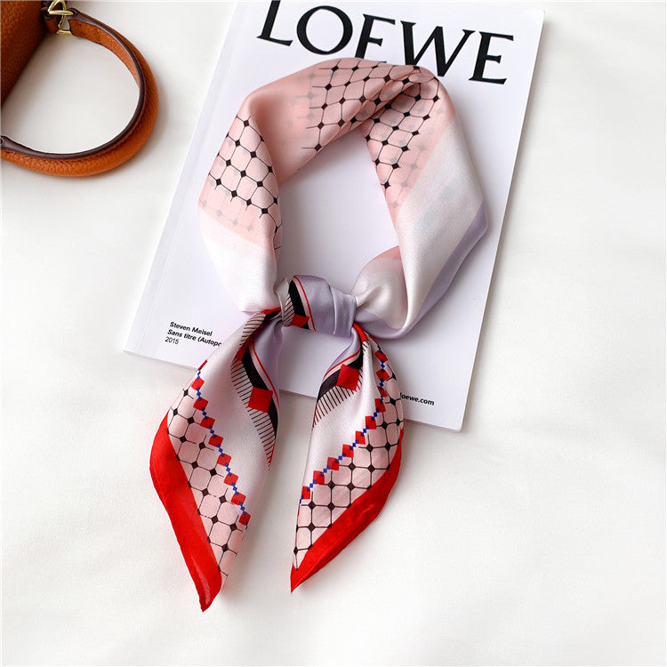 Elegant Geometry Print Square Scarf Women