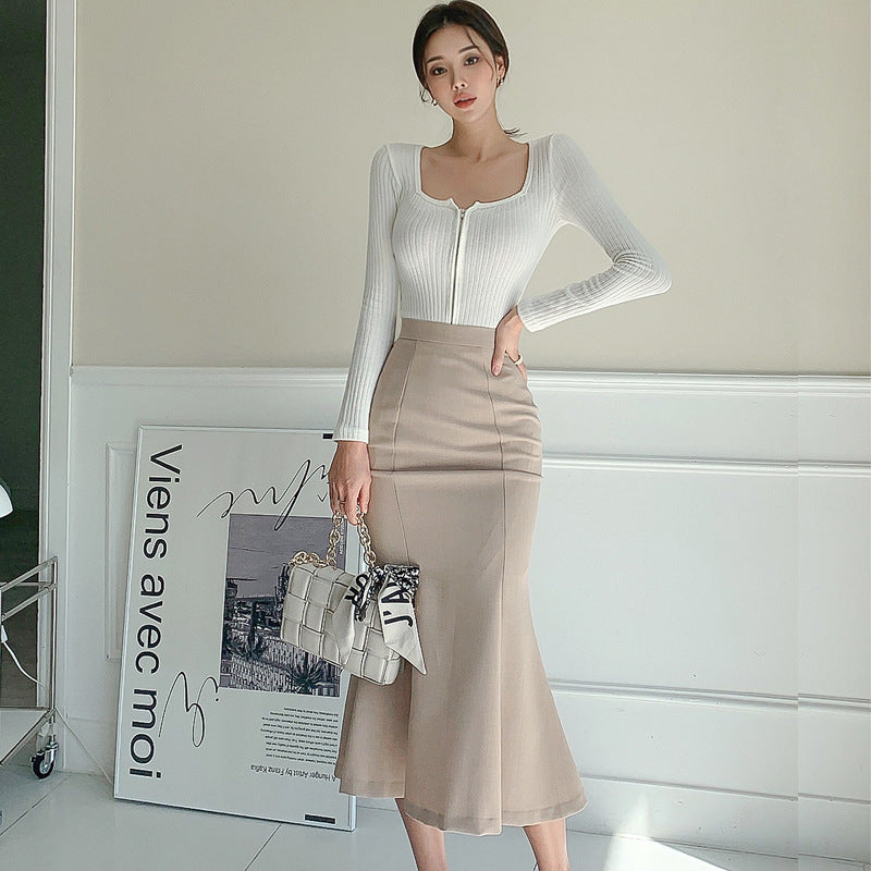 Two-piece Hip Fishtail Skirt