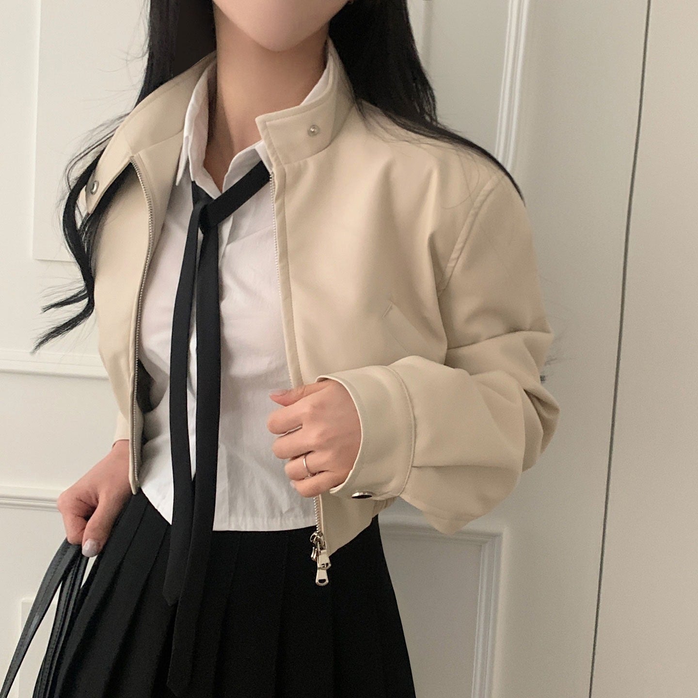French Style Retro Design Zipped Jacket