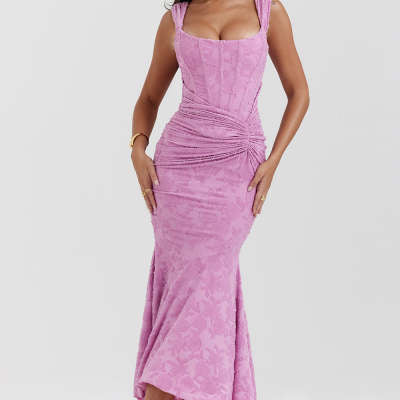 Off-shoulder Backless Evening Dress