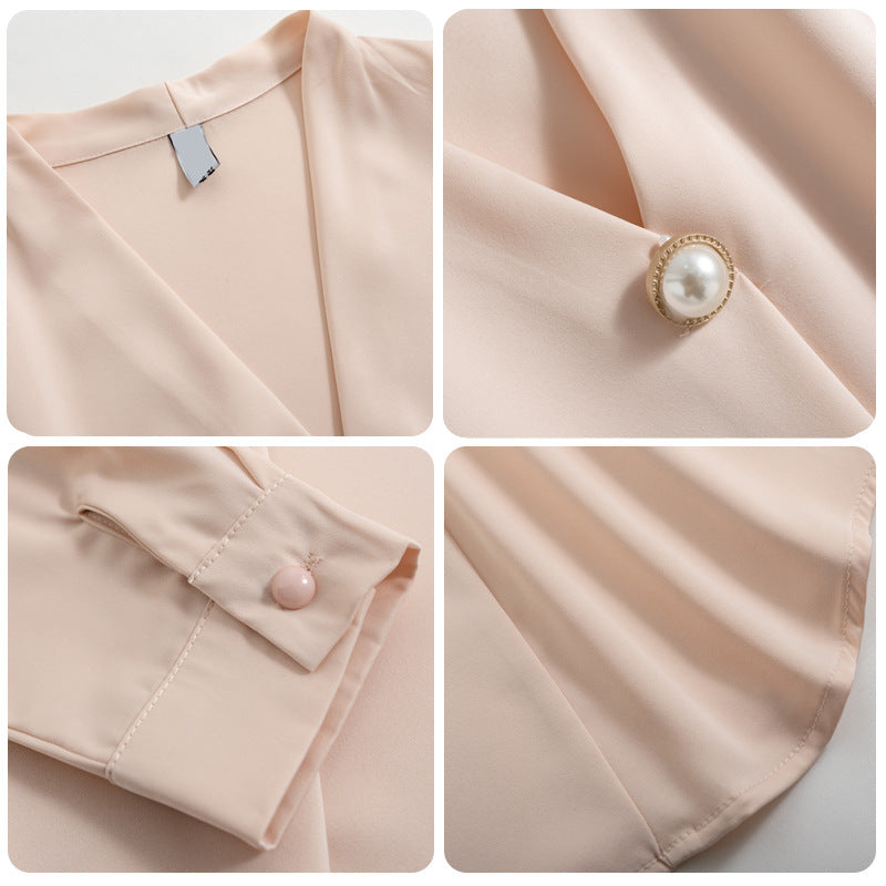 V-neck Chic Long-sleeve Blouse