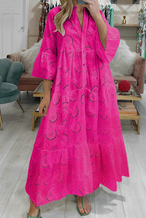 V-neck French Style Bell Sleeve Dress
