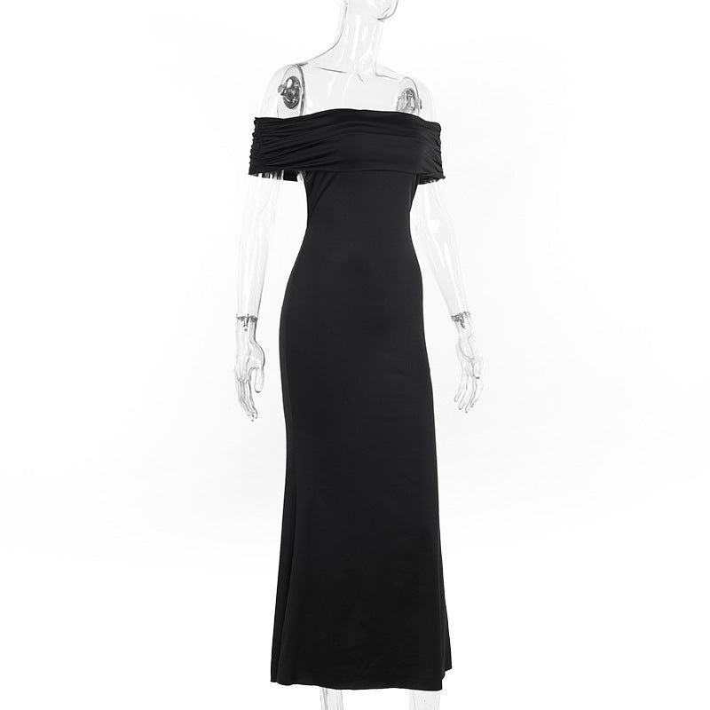 Socialite Style Elegant Backless Off-shoulder Dress
