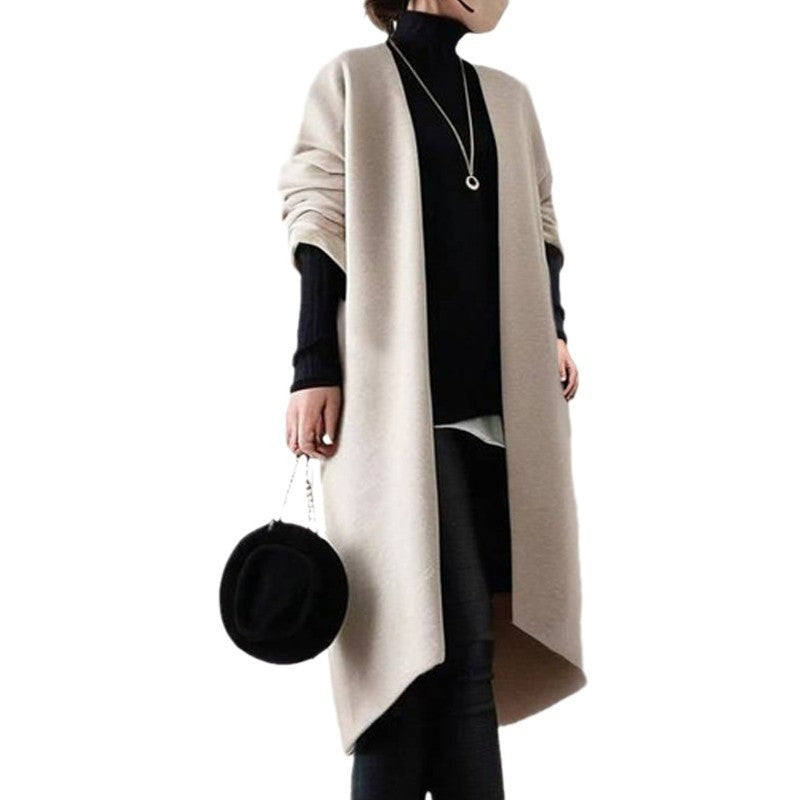 Long Sleeve Mid-length Woolen Coat