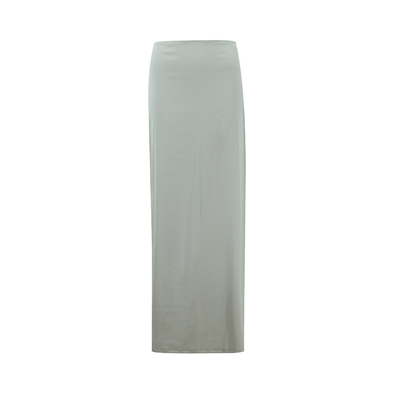 Socialite Autumn Solid Color Slim Fit Long Dress