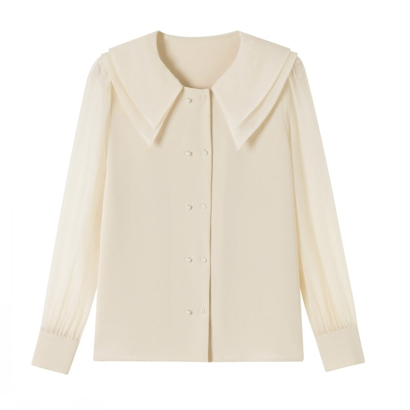 Long Sleeve Double Layer Blouse