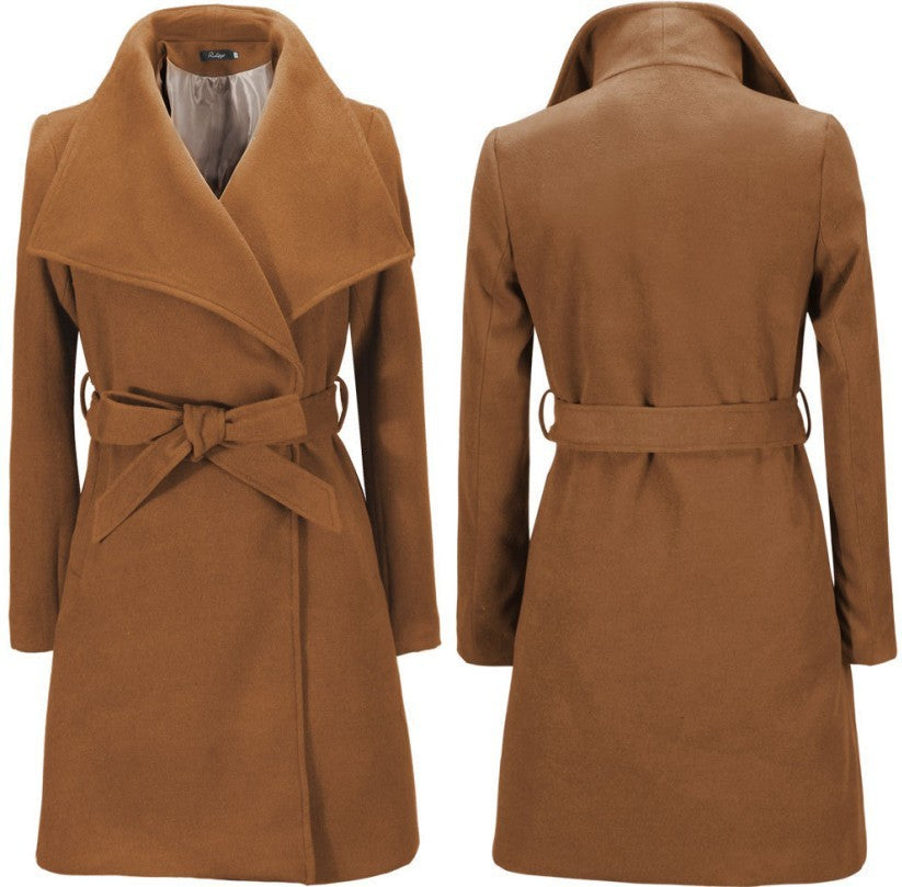 Solid woolen coat