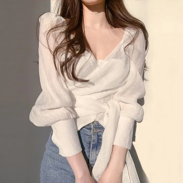 Off shoulder Chiffon Blouse