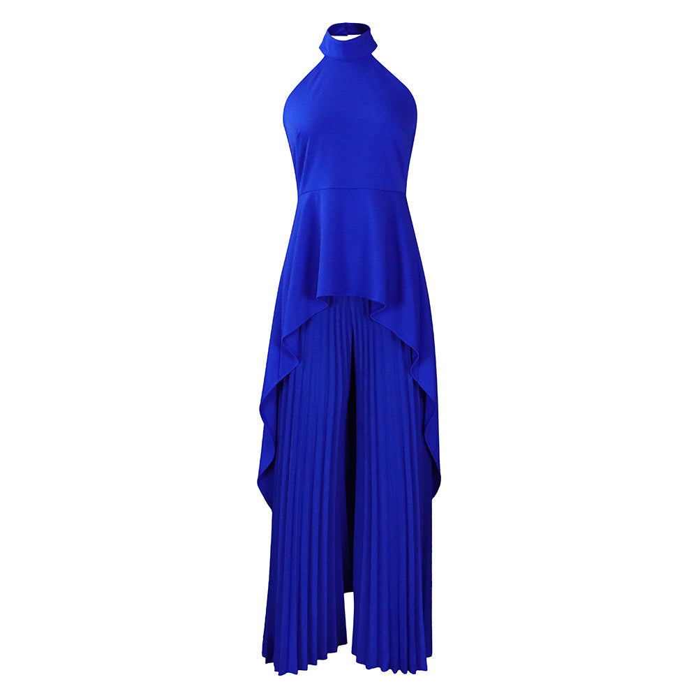 Fashion Casual Set Socialite Backless Top Wide-leg Trousers