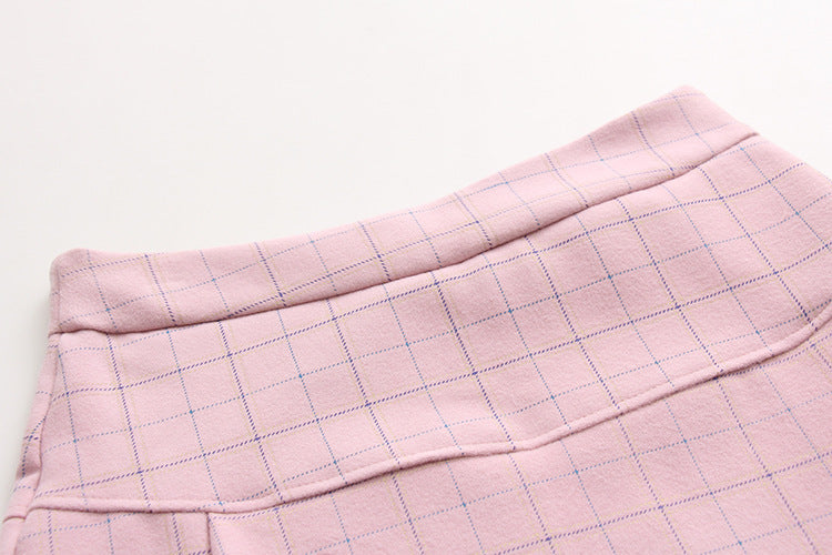 Plaid woolen skirt