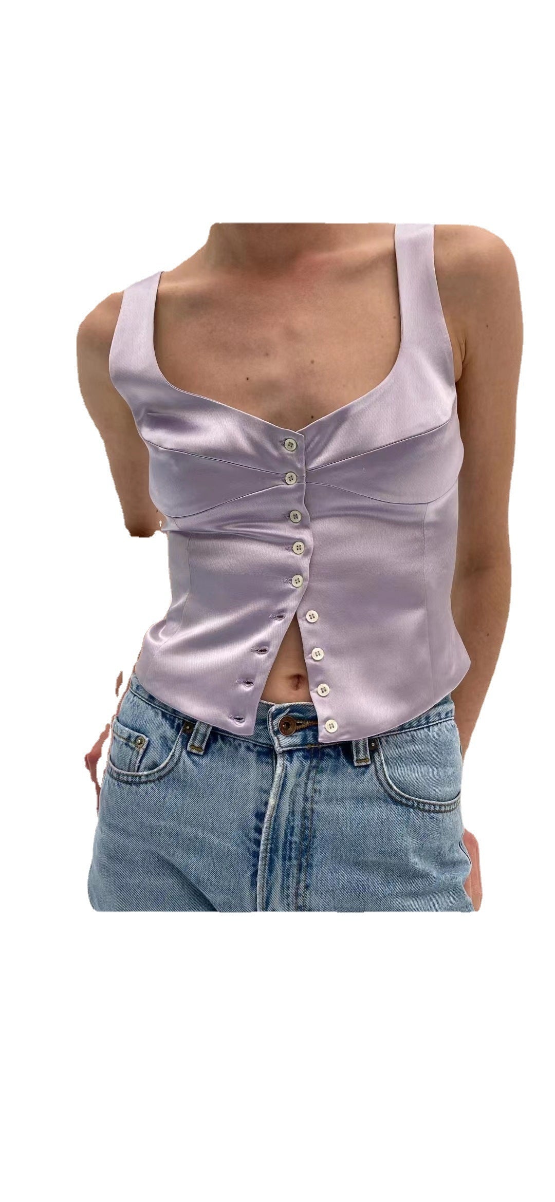 Square-neck Small Slip Top