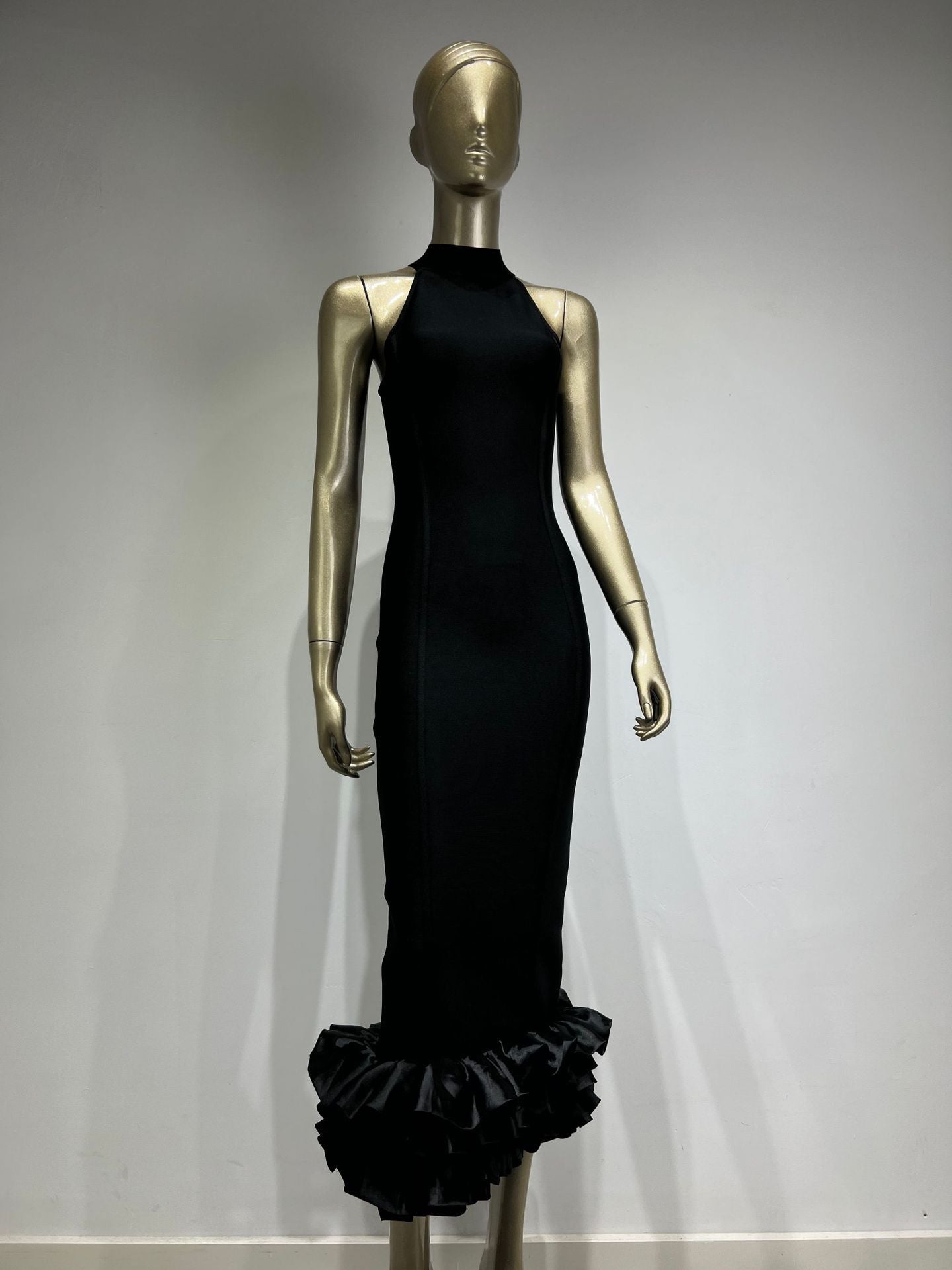 Elegant Sleeveless Cascading Dress