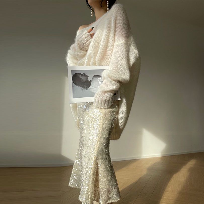 Sequined Fishtail High Quality Hip Warp Skirts