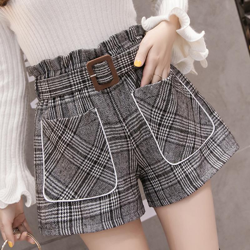 Women's woolen wide-leg pants
