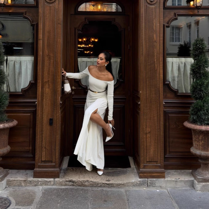 Elegant Retro Split Dress