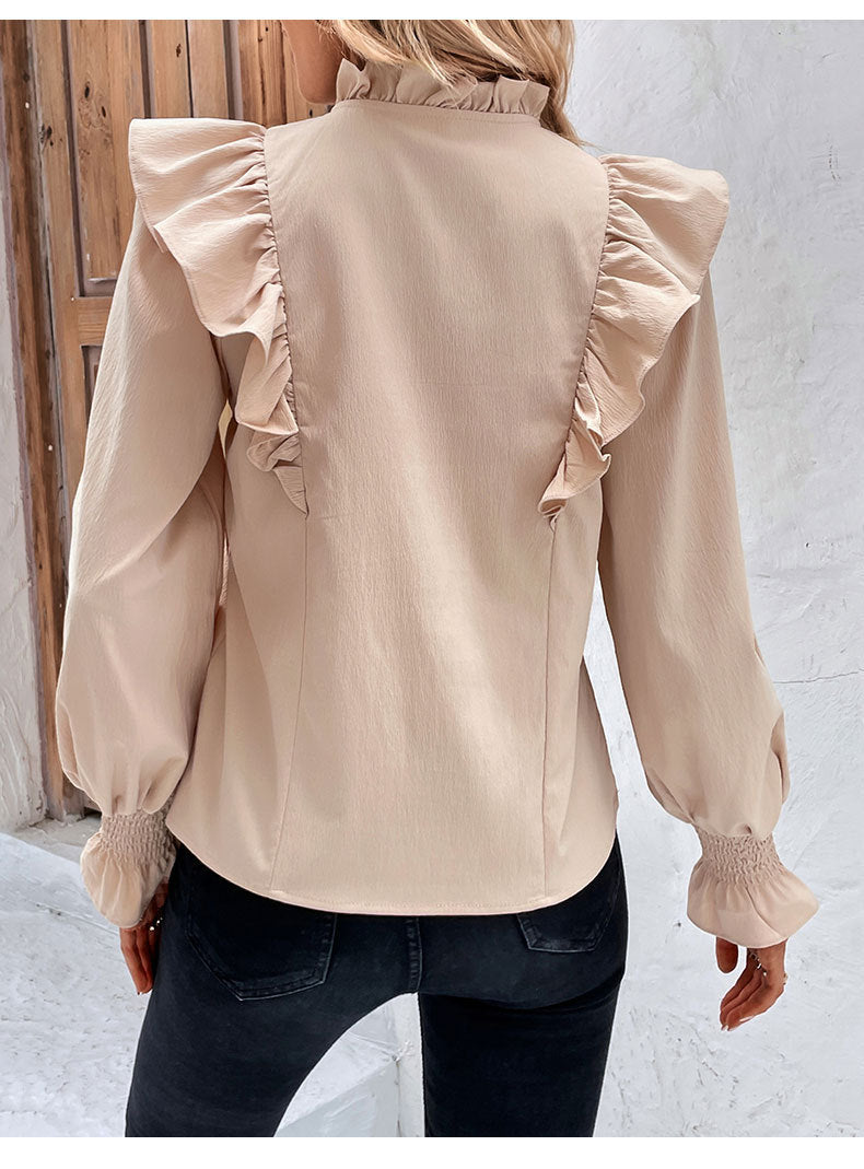 Ruffled Long Sleeve Blouse