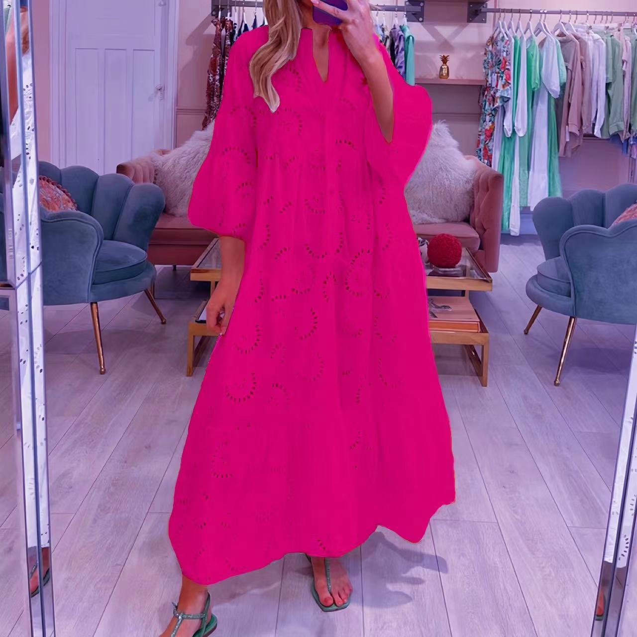 V-neck French Style Bell Sleeve Dress