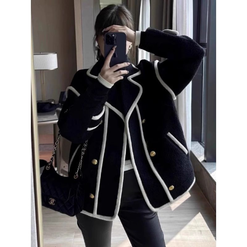 Loose Classic Style Retro Fleece Coat