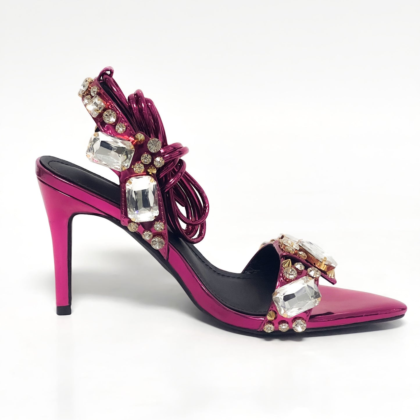 Rivet Rhinestone Stiletto Heels