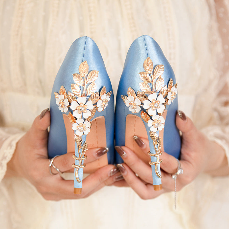 Pointed Toe Satin Pumps