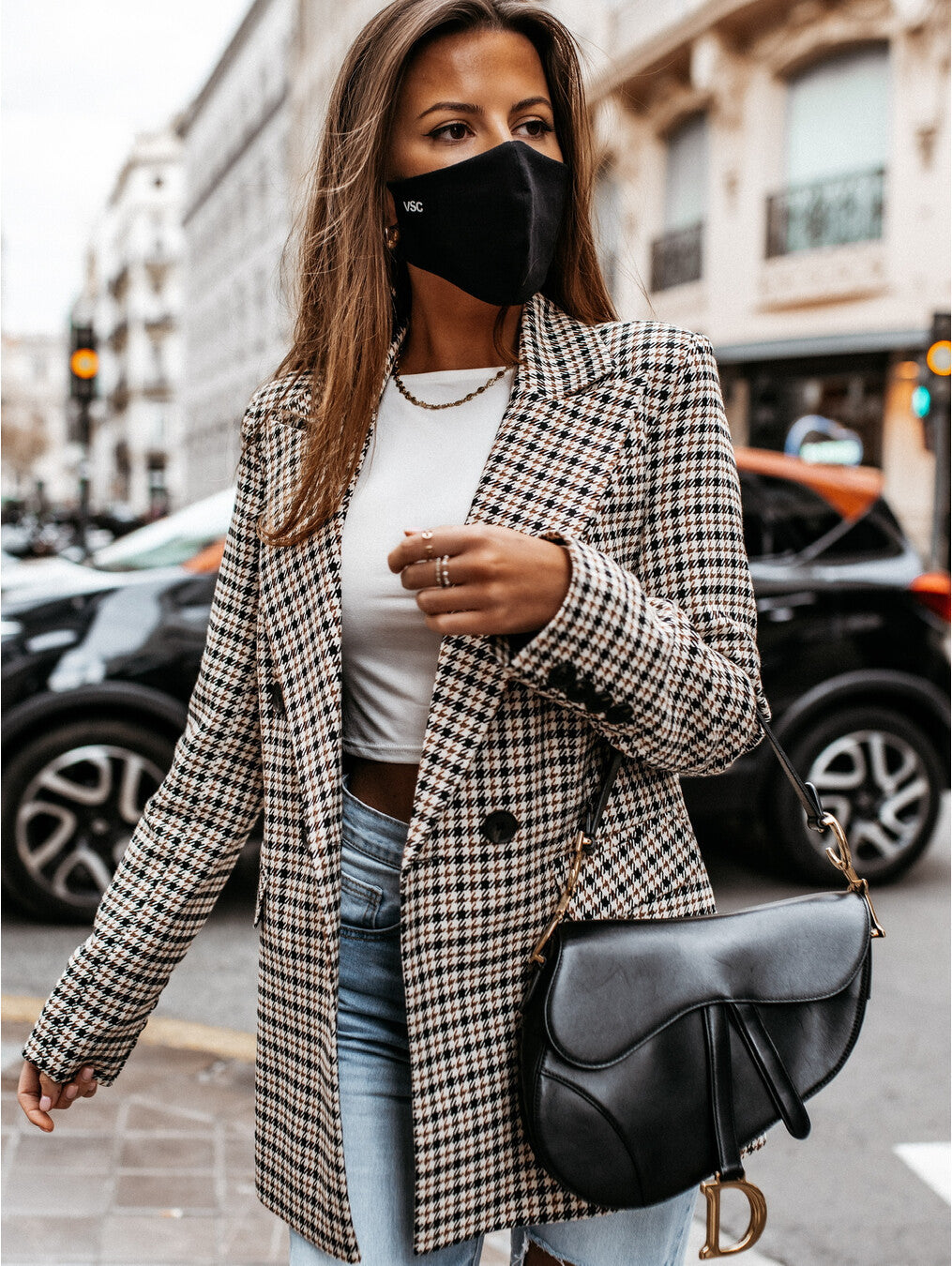 Plaid Printed Coat