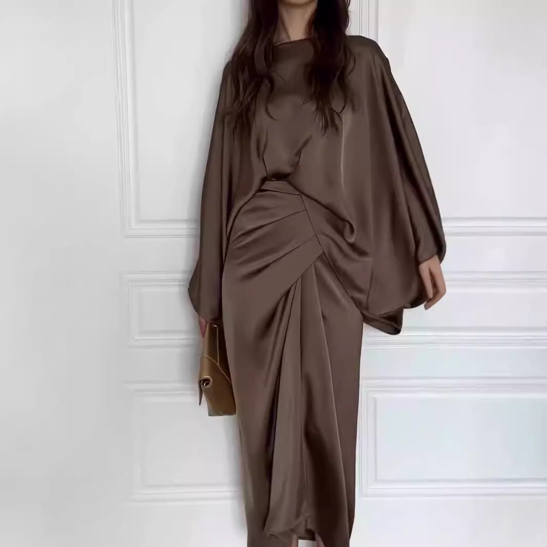 Waist Slimming Solid Color Dress