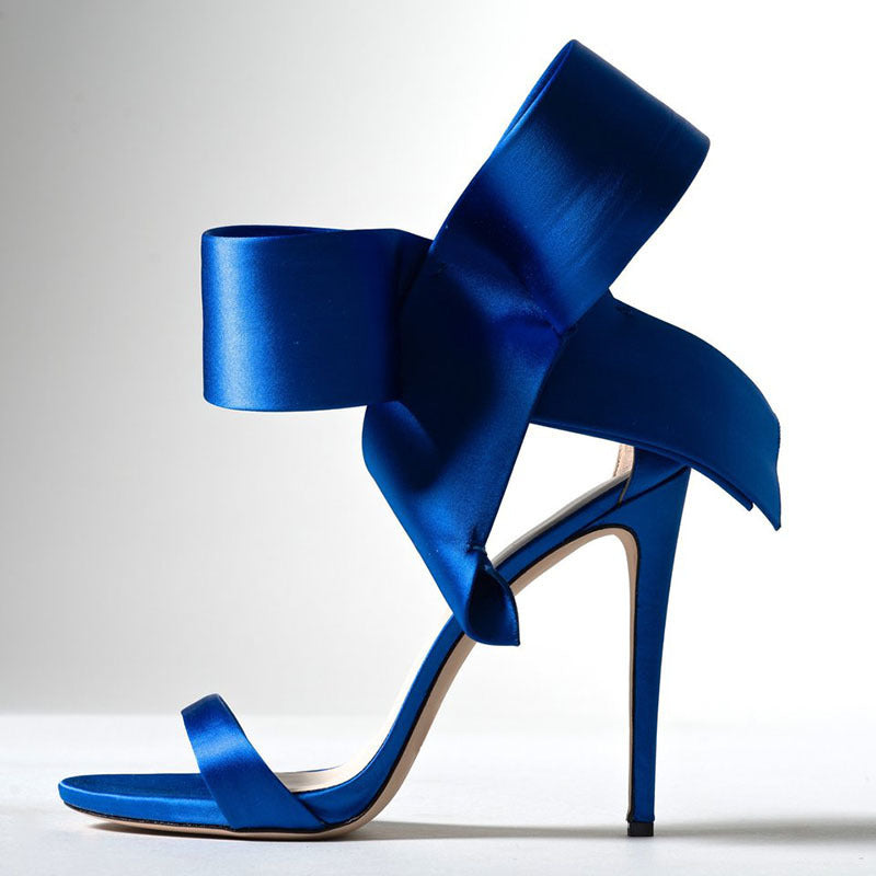 Oversized Bow Ankle-strap High Heel