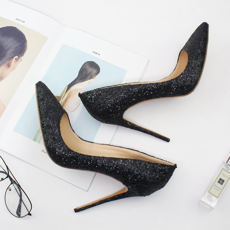Pointed Glitter high heels