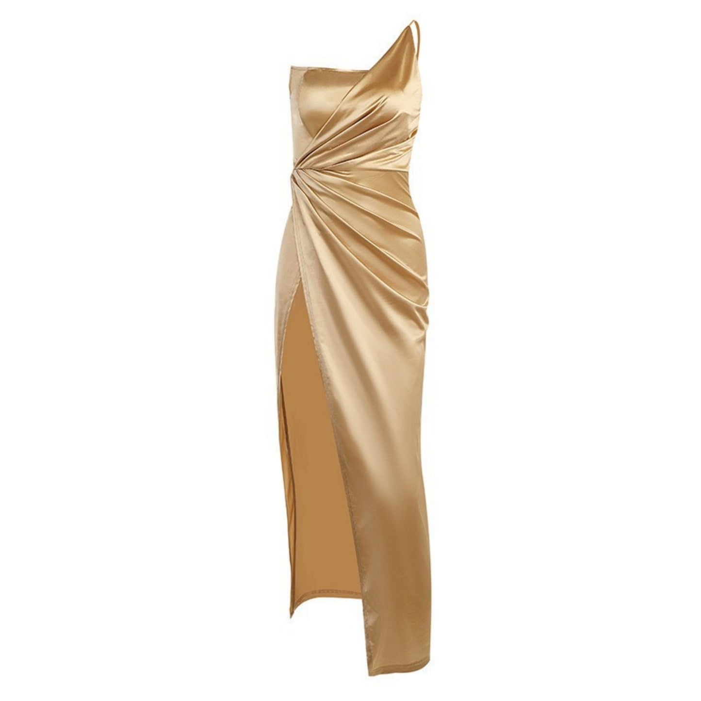 Fishbone Waistband Slit Dress