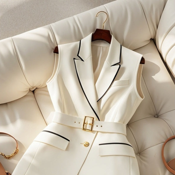 Solid Classic Style White Suit