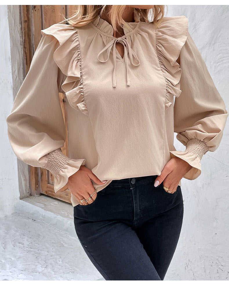 Ruffled Long Sleeve Blouse